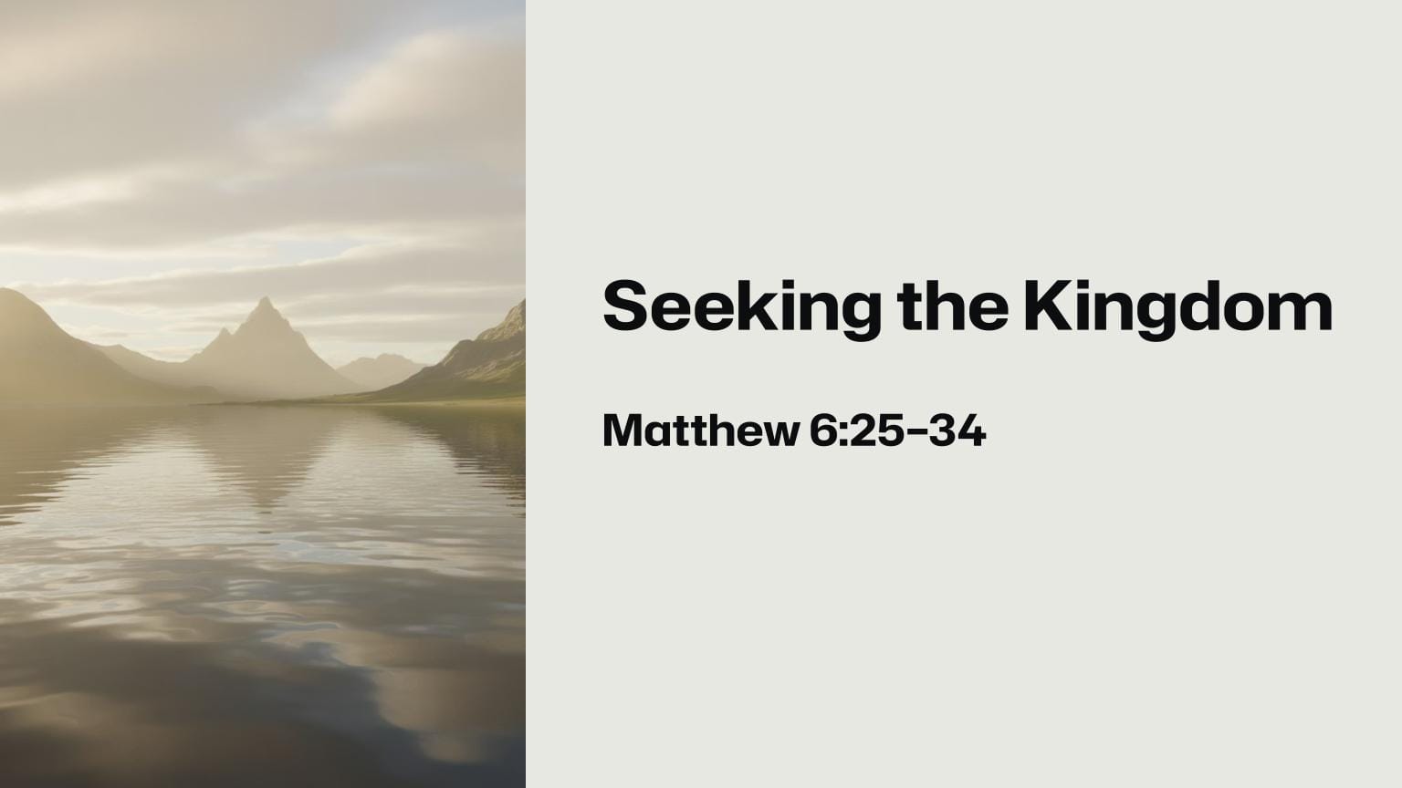 Seeking the Kingdom